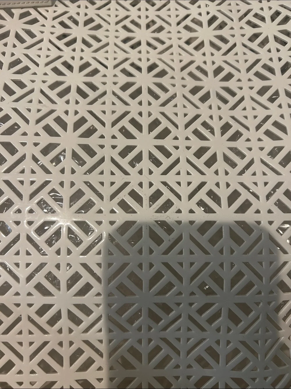 Tory Burch White Laser-Cut PVC Tote Bag in White NWOT
